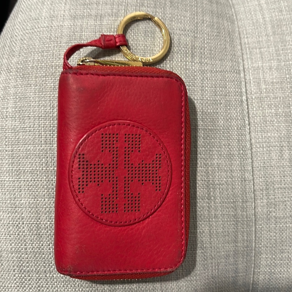 Tory Burch key card holder in color red